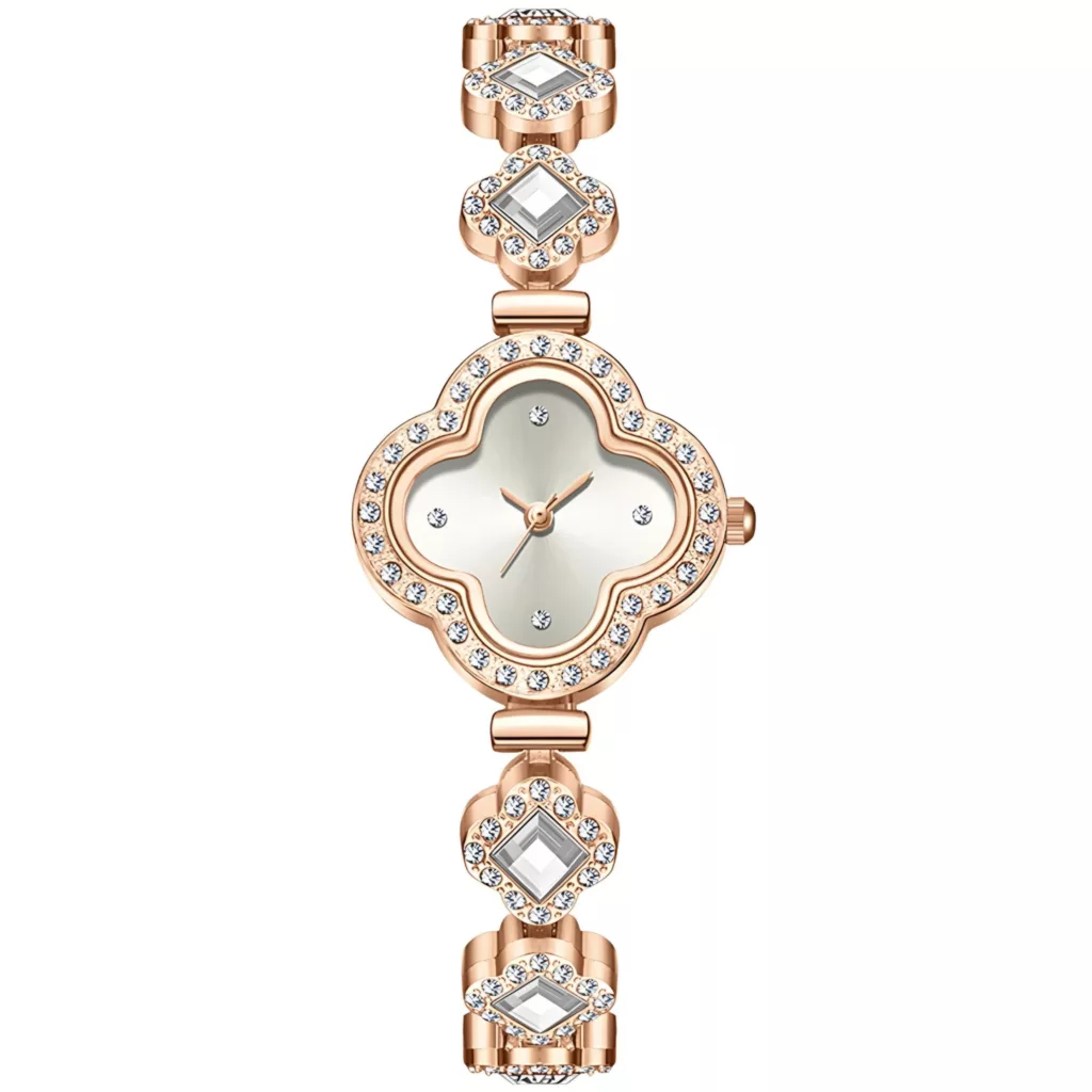 ساعت مچی عقربه ای زنانه مدل دستبندی نگین دار