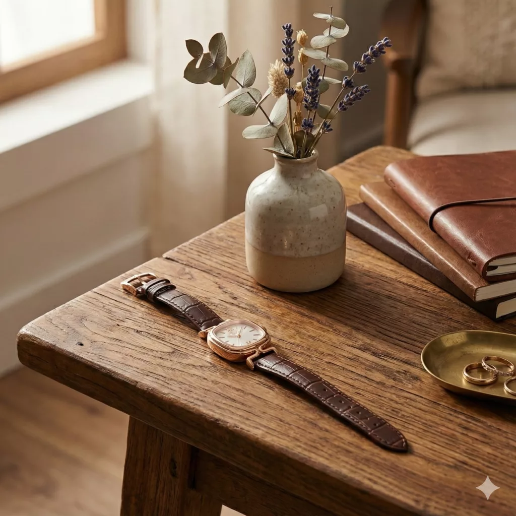 ساعت مچی عقربه‌ای کوارتز زنانه مدل کلاسیک لوکس بند چرم کد T5