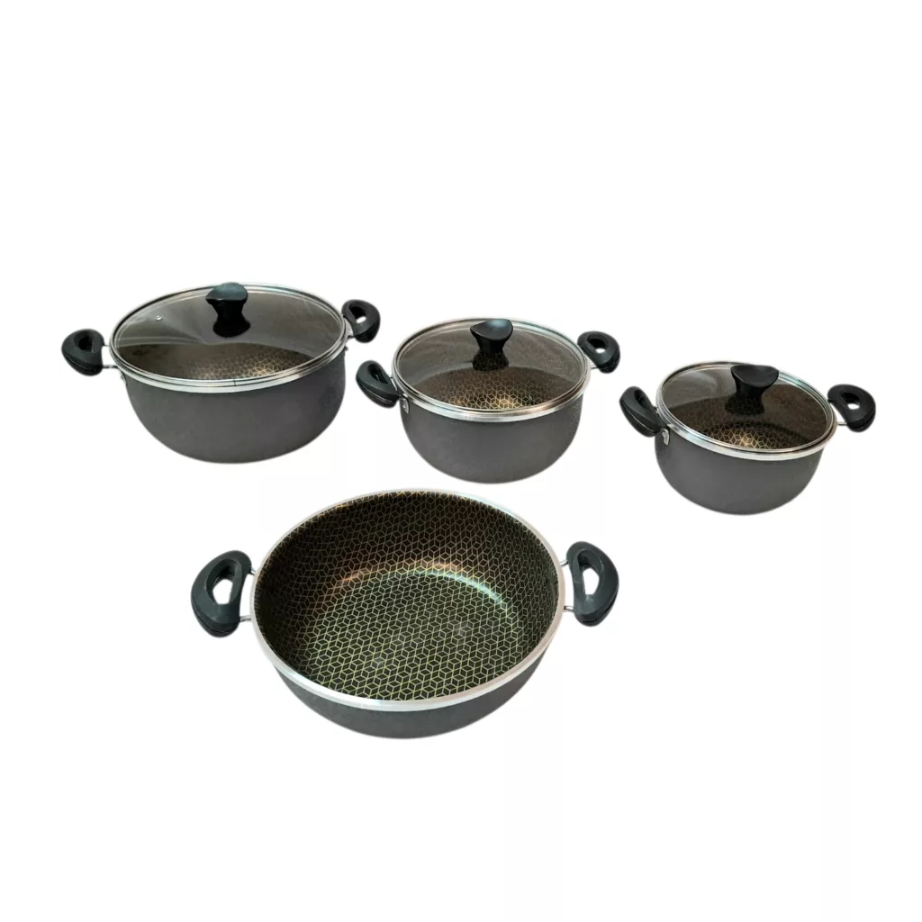 سرویس قابلمه و تابه گرانیتی 7 پارچه مدل آوا زنبوری