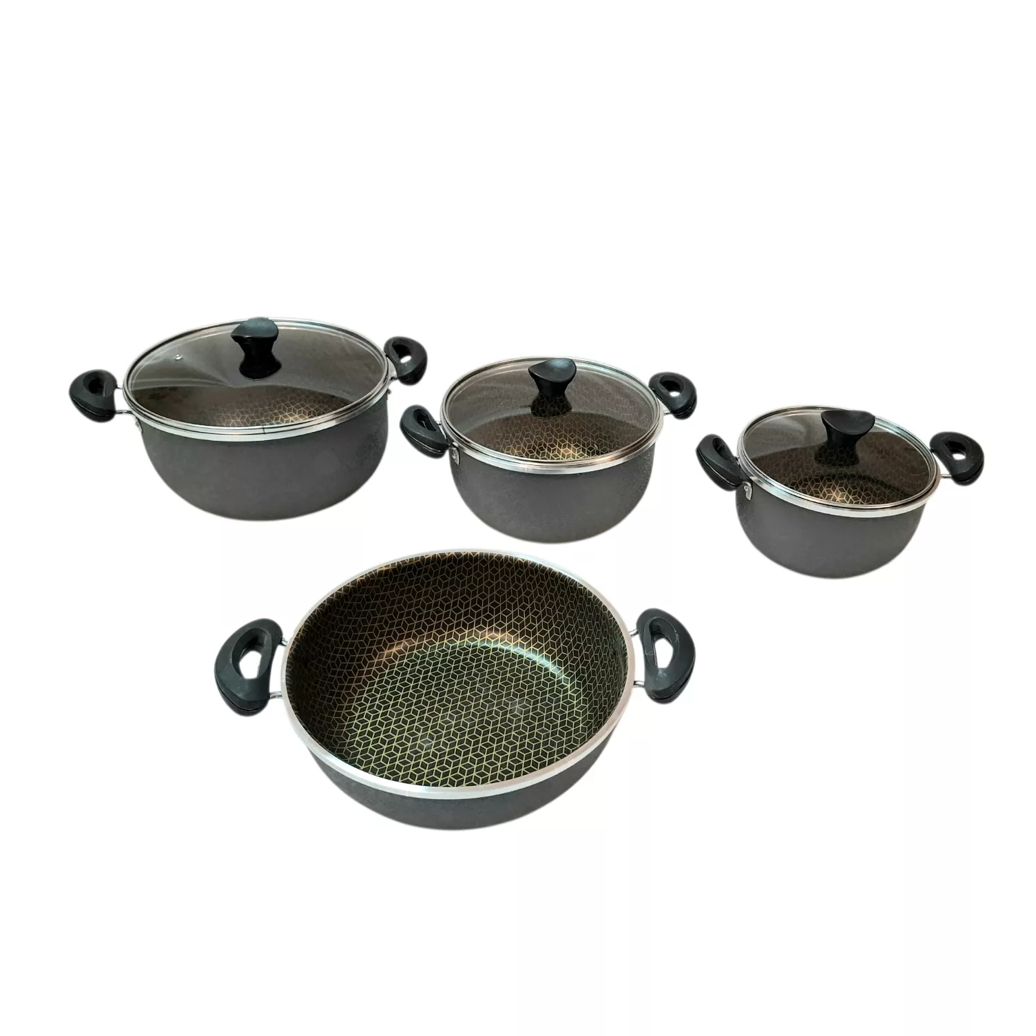 سرویس قابلمه و تابه گرانیتی 7 پارچه مدل آوا زنبوری