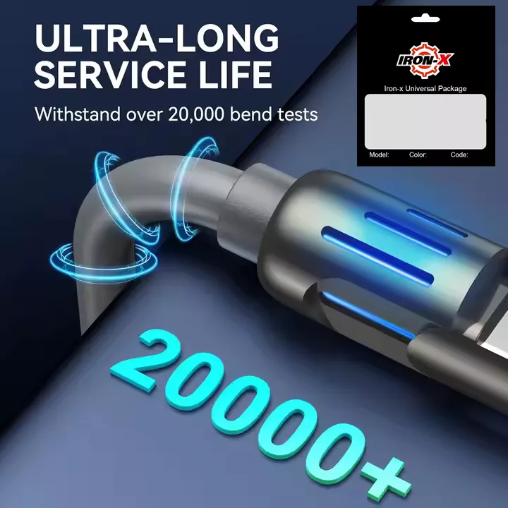 کابل تبدیل USB/USB-C به لایتنینگ/USB-C آیرون ایکس مدل SUPERFAST240W 4IN1 طول 1 متر