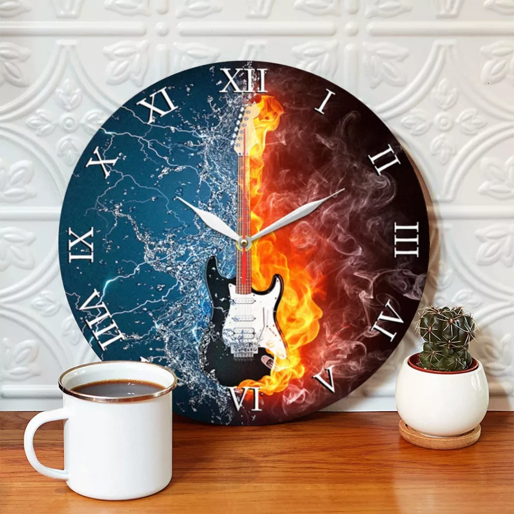 ساعت دیواری طرح گیتار و موسیقی کد 1275