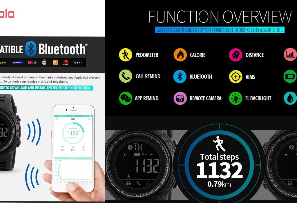 ساعت هوشمند مردانه اسکمی مدل 1250