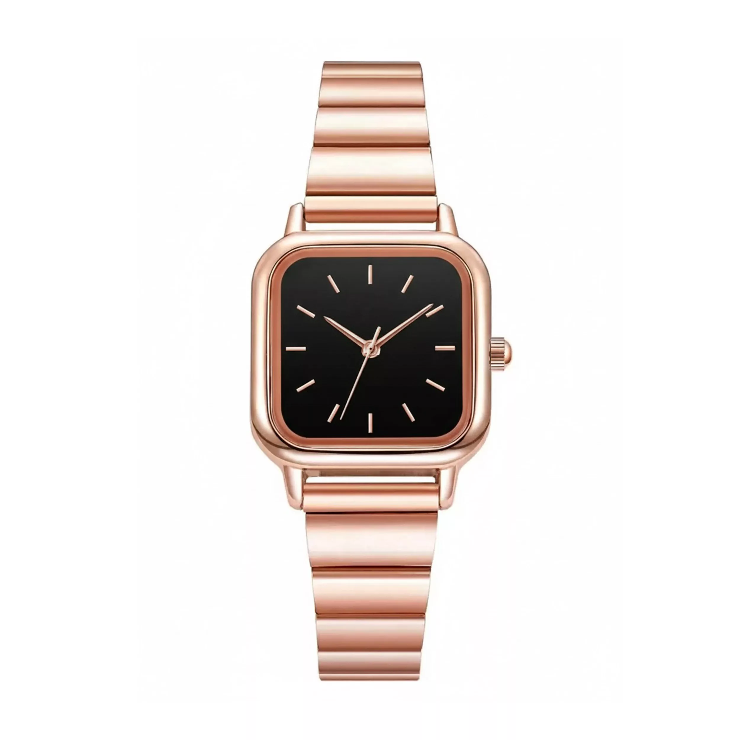 ساعت مچی عقربهای کوارتز زنانه مدل بند ریلی مربع کلاسیک 113B ساعت مچی عقربهای کوارتز زنانه مدل بند ریلی مربع کلاسیک 113B