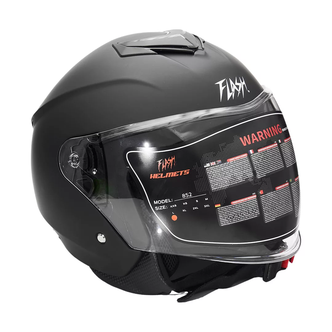 کلاه کاسکت بدون فک فلش مدل 852 matt black