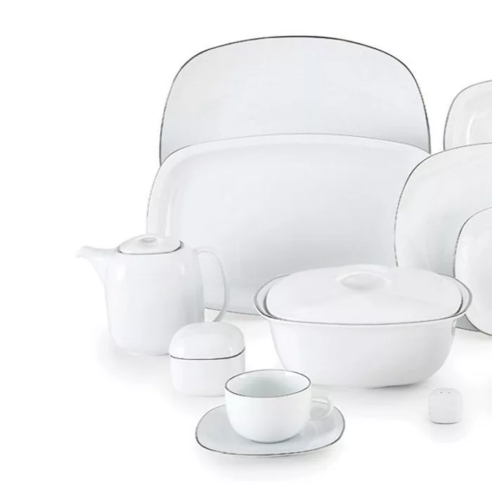 سرویس غذاخوری 77 پارچه چینی زرین ایران طرح استریم درجه یاسمن