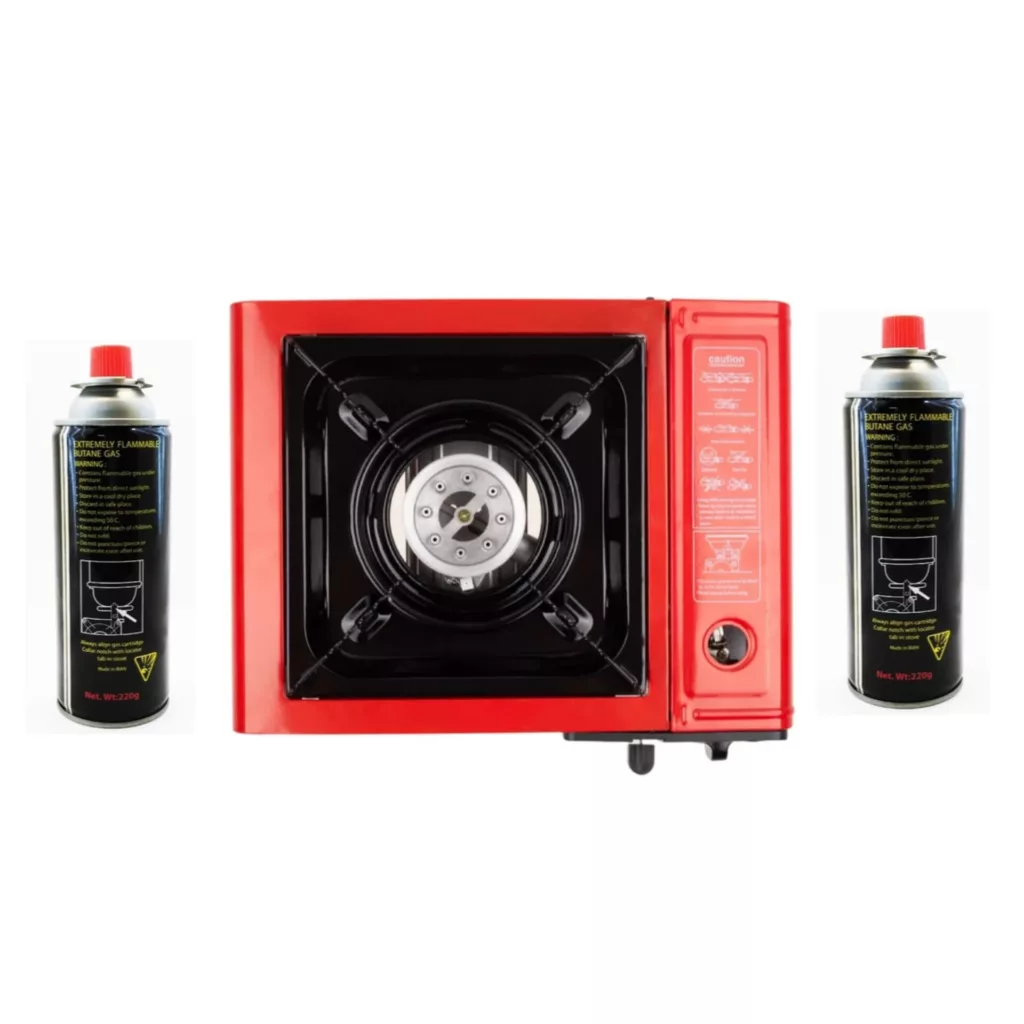 اجاق سفری مدل آویژه صنعت به همراه دو عدد کپسول