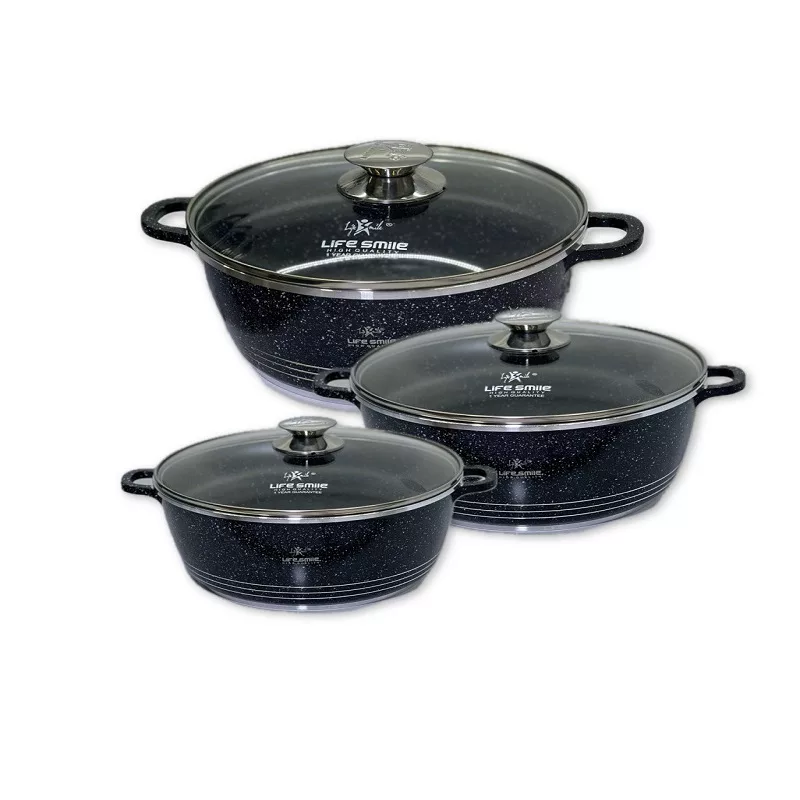 سرویس قابلمه گرانیتی 6 پارچه لایف اسمایل مدل LIFEP7-6-3