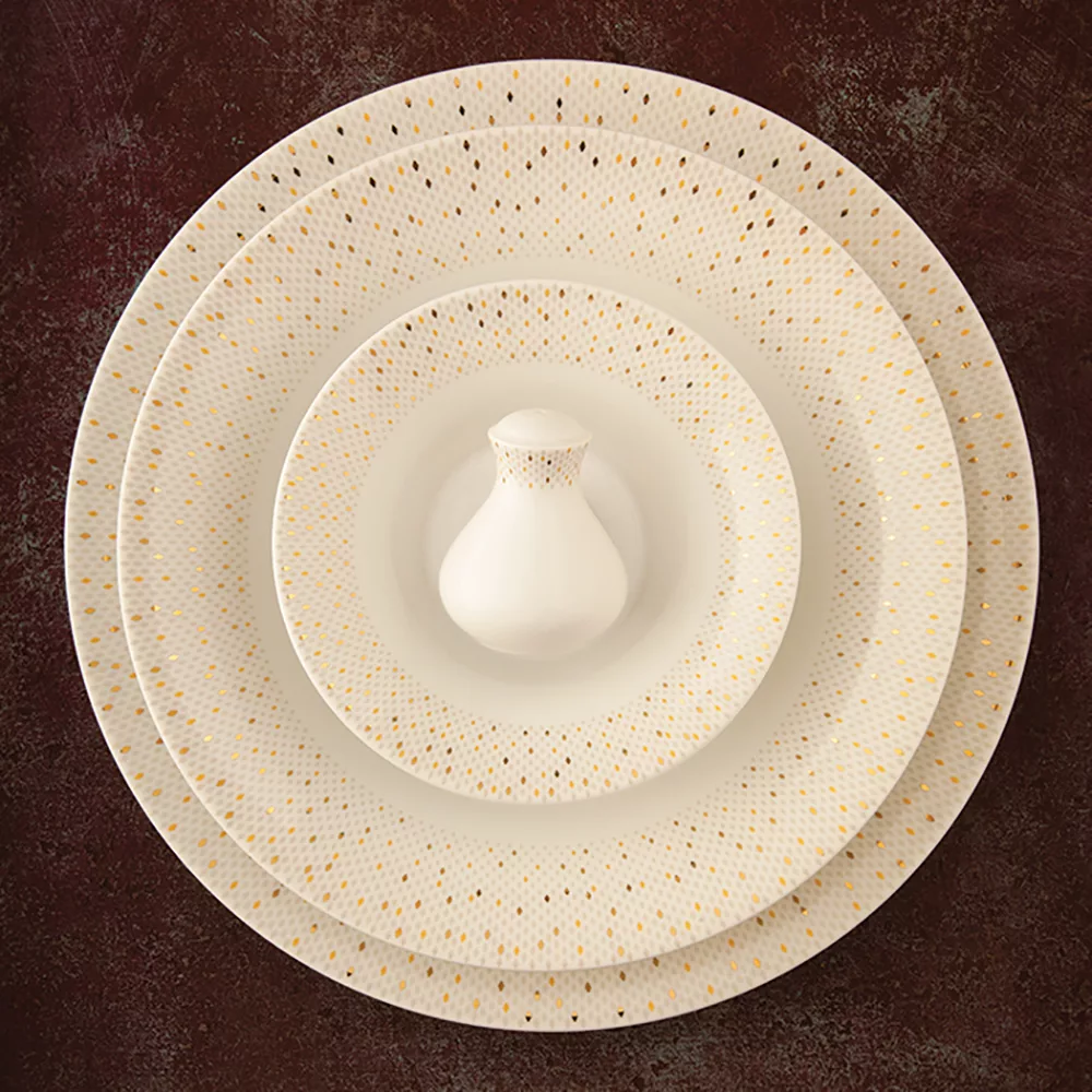 سرویس غذاخوری 108 پارچه 12 نفر چینی زرین ایران مدل Zhanti 01