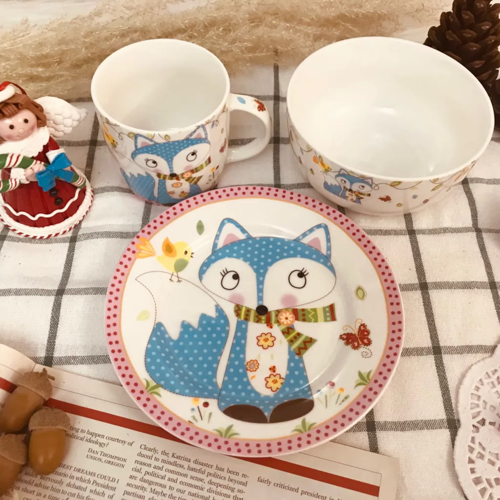 سرویس غذاخوری سه تکه کودک طرح روباه کد 5385