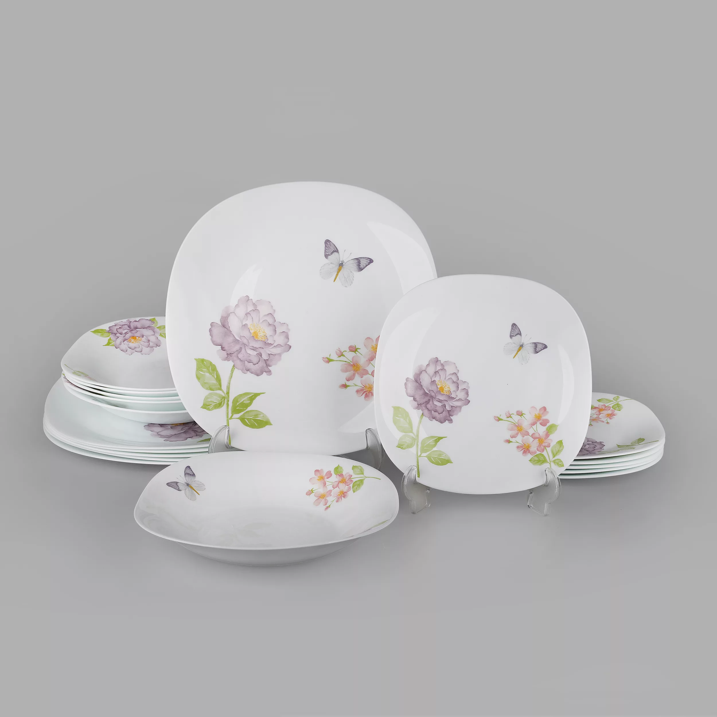 سرویس غذاخوری 18 پارچه 6 نفره مدل مربع کلاسیک 313