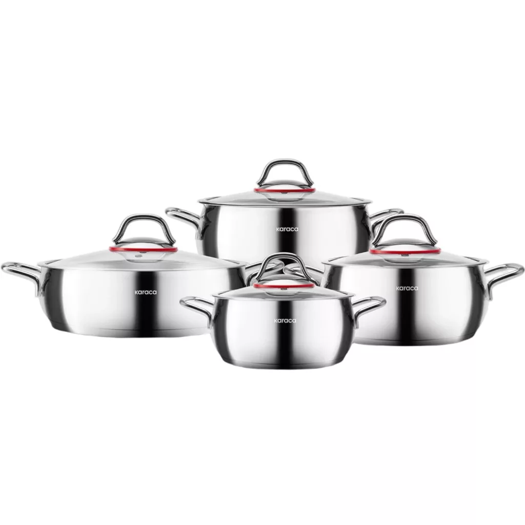 سرویس قابلمه استیل 8 پارچه کاراجا مدل Emirgan Celik