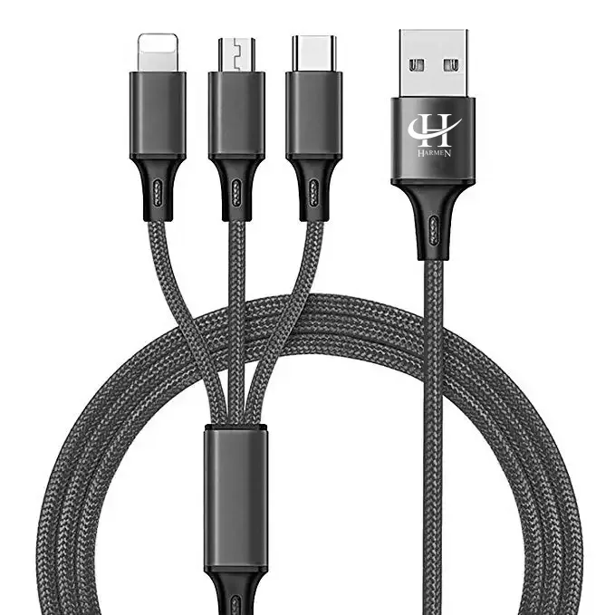 کابل تبدیل USB به microUSB/لایتنینگ/USB-C هارمن مدل ONLY CHARGE طول 1 متر
