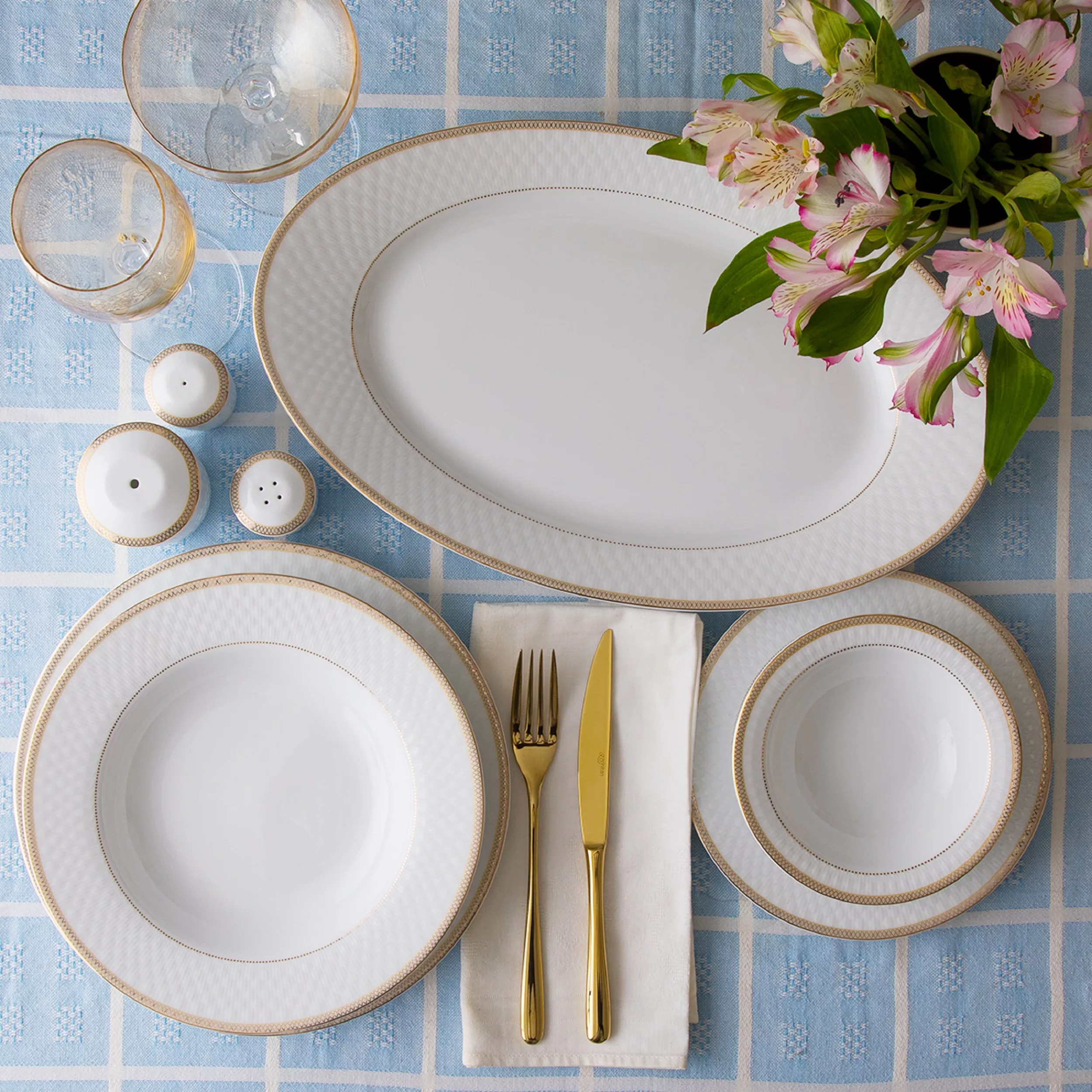 سرویس غذاخوری 28 پارچه چینی زرین ایران مدل رادیانس سپینود درجه عالی