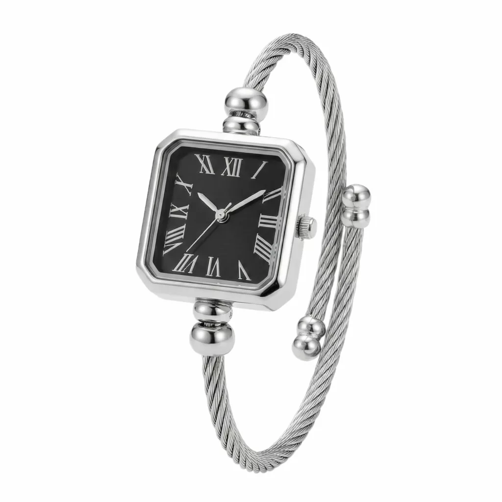 ساعت مچی عقربه‌ای کوارتز زنانه مدل مینیمال اسپرت بند النگویی کد ۴