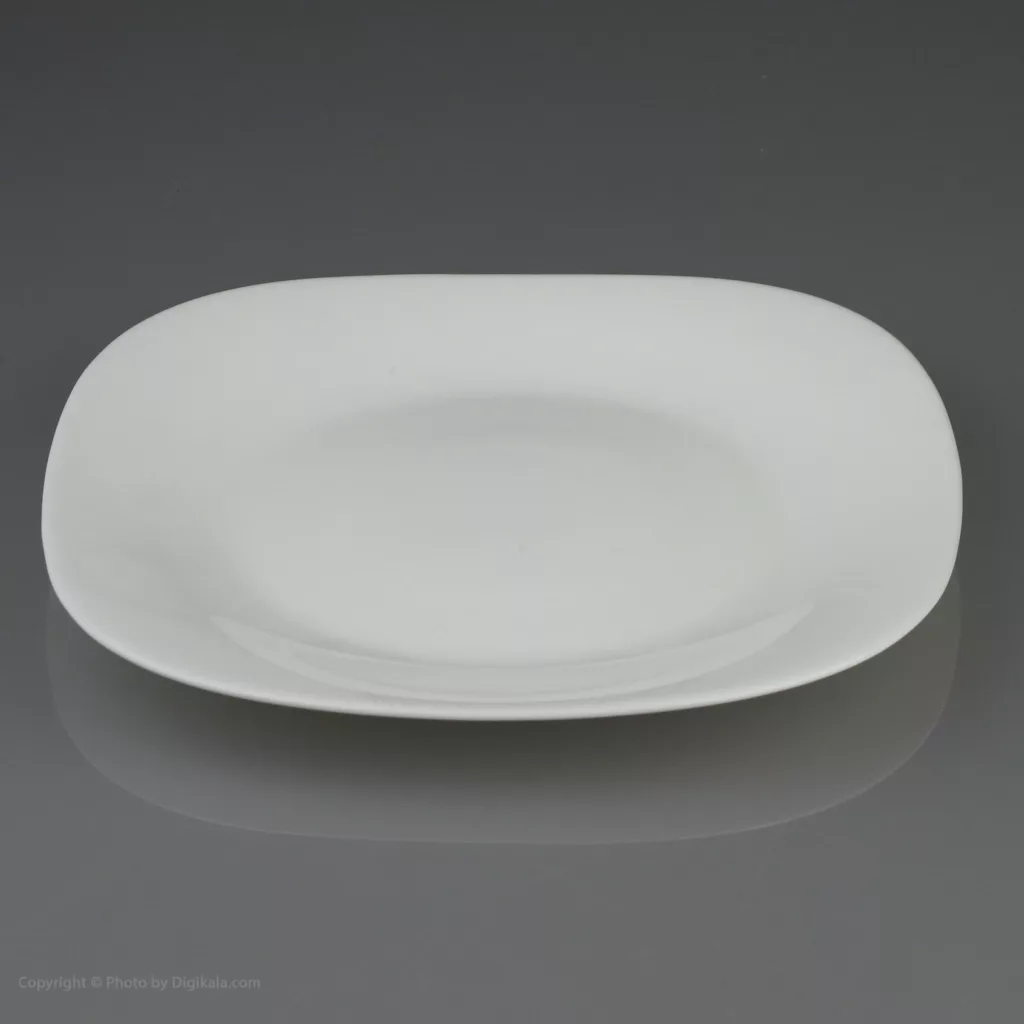 سرویس غذا خوری 26 پارچه دینو مدل ساده چهارگوش لب طلایی