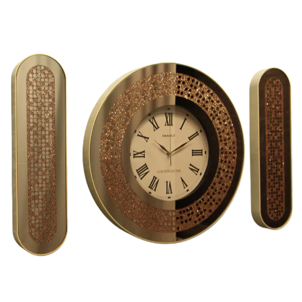 ساعت دیواری سانلی کد 1302 B به همراه تابلو آینه ای