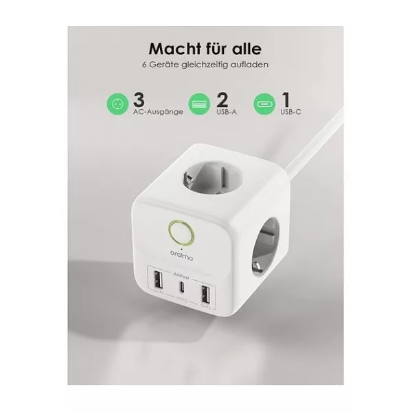 سه راهی برق اُرایمو مدل Multipr 6in1