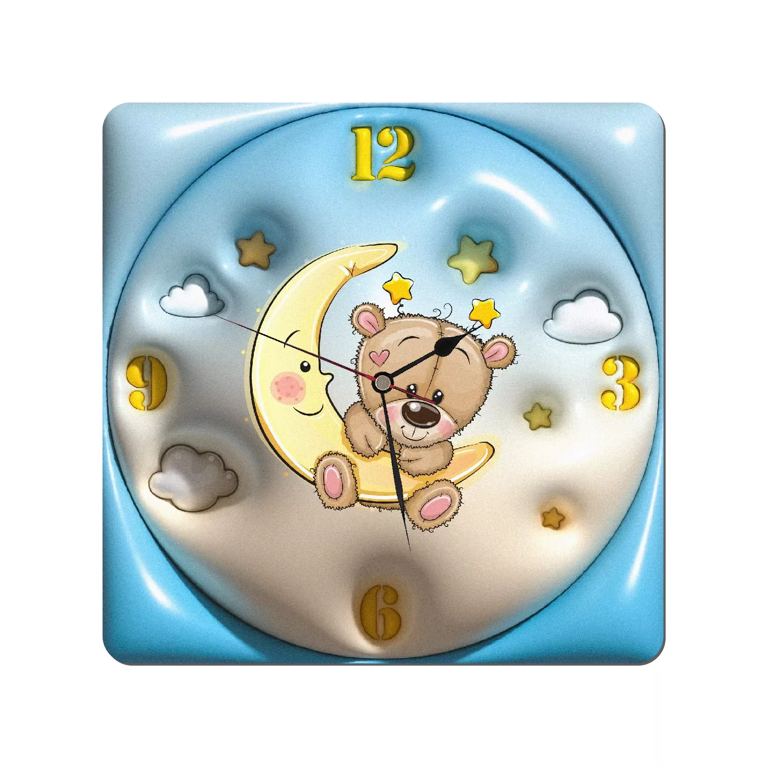 لوستر و آباژور کودک طرح خرس و ماه مدل LBR-SET-005 به همراه ساعت
