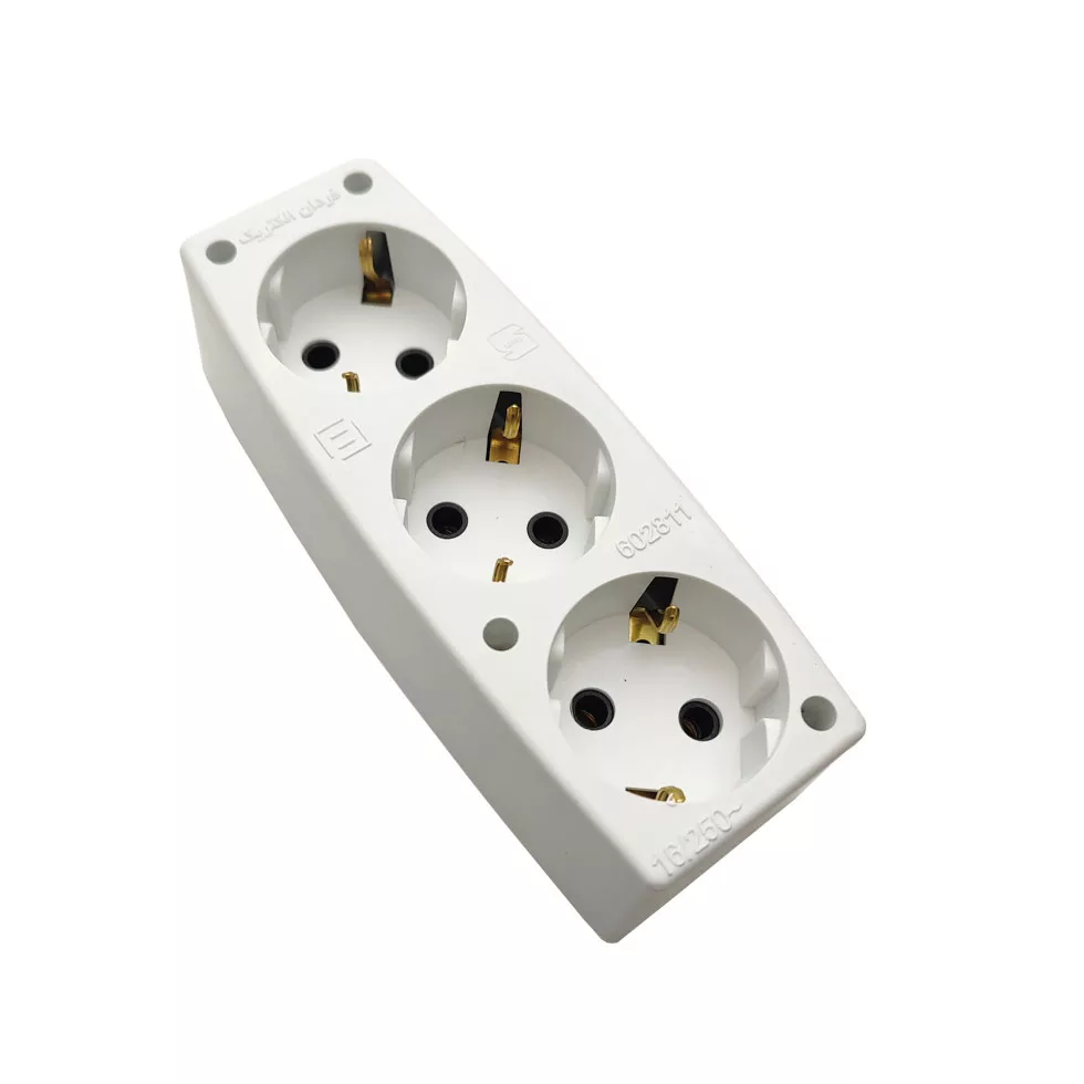 چندراهی برق فردان الکتریک مدل ارت دار سه خانه