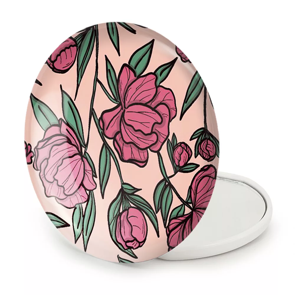 آینه جیبی خندالو طرح گل گلی مدل تاشو کد 29015