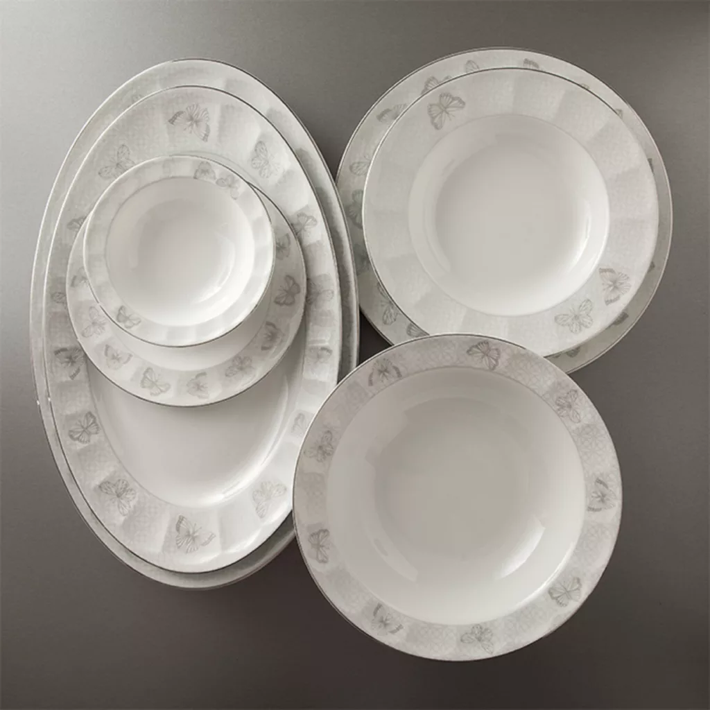 سرویس غذاخوری 29 پارچه 6 نفر چینی زرین ایران مدل نئوکلاسیک هوراند درجه عالی