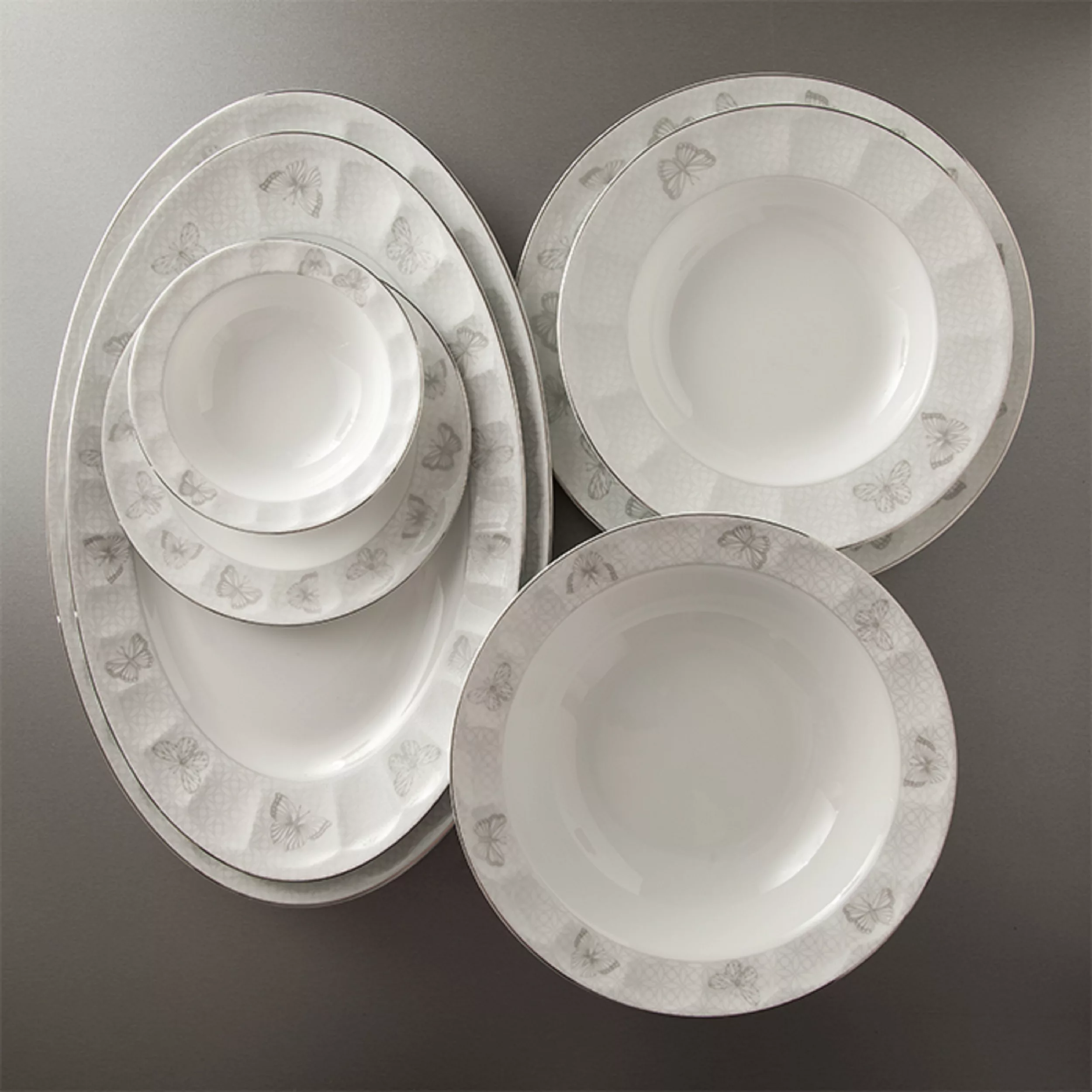 سرویس غذاخوری 29 پارچه 6 نفر چینی زرین ایران مدل نئوکلاسیک هوراند درجه عالی