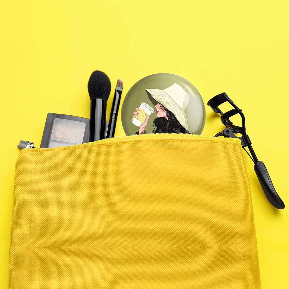 آینه جیبی خندالو مدل مینیمال دخترانه کد 28697