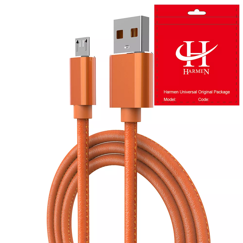 کابل تبدیل USB به microUSB هارمن مدل PU LEATHER500 طول 2 متر