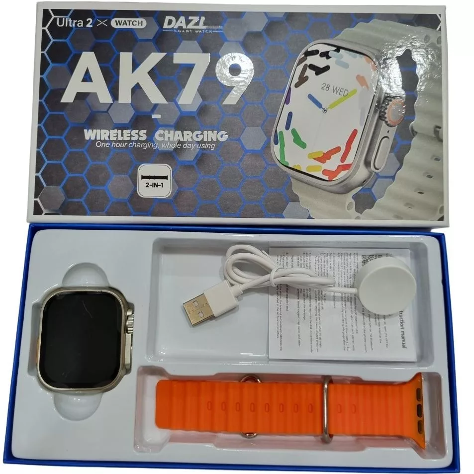 ساعت هوشمند 49 میلیمتری  مدل AK79 با بند سیلیکونی