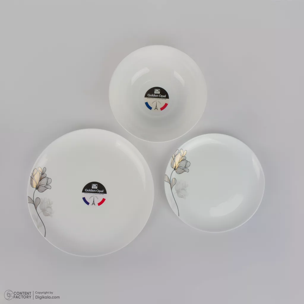 سرویس غذاخوری 26 پارچه 6 نفره گلدن اوپال مدل دیوالی طرح رز