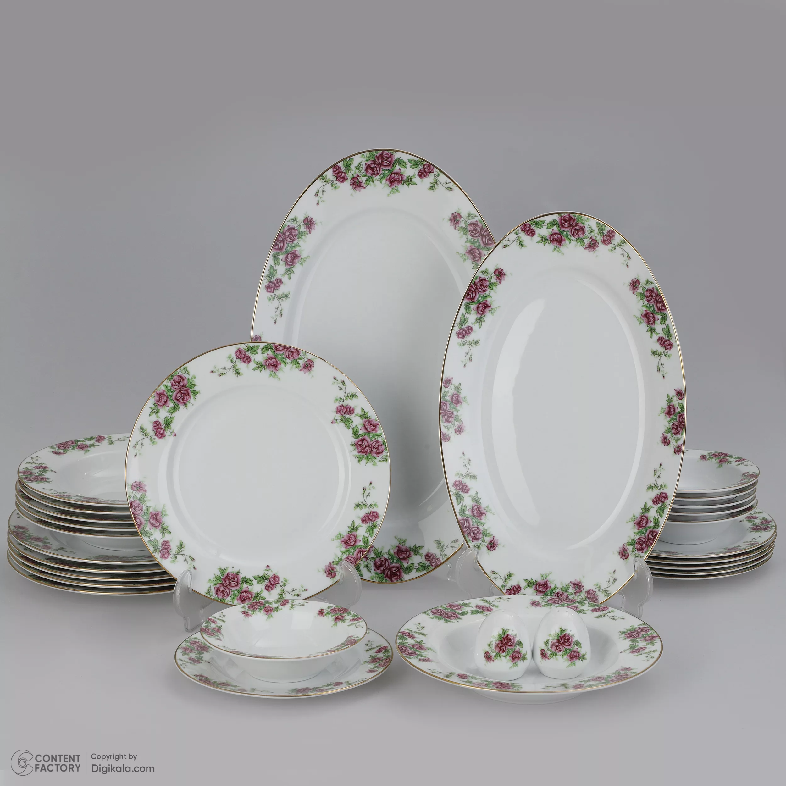سرویس غذاخوری 28 پارچه چینی زرین ایران سری ایتالیا اف مدل Bidgol درجه یک