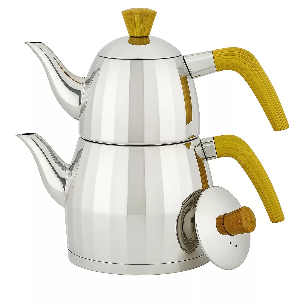 ست کتری و قوری بازرگانی زیو مدل ZTS-1856 گنجایش کتری 2.5 لیتر گنجایش قوری 1 لیتر