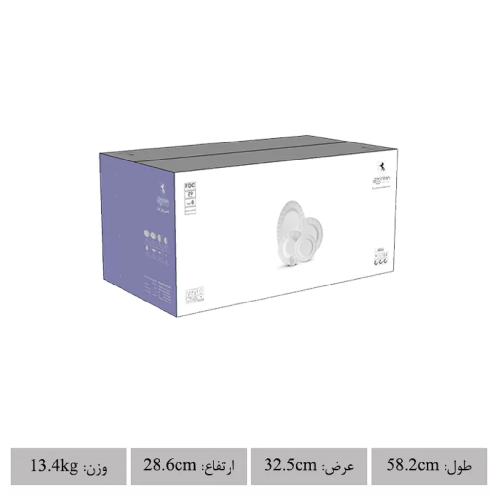 سرویس غذاخوری 29 پارچه چینی زرین ایران مدل نئوکلاسیک گلاریس درجه یک