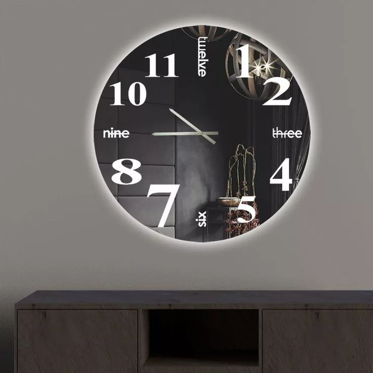 ساعت دیواری نوری تارادکور طرح آینه ای مدل unique