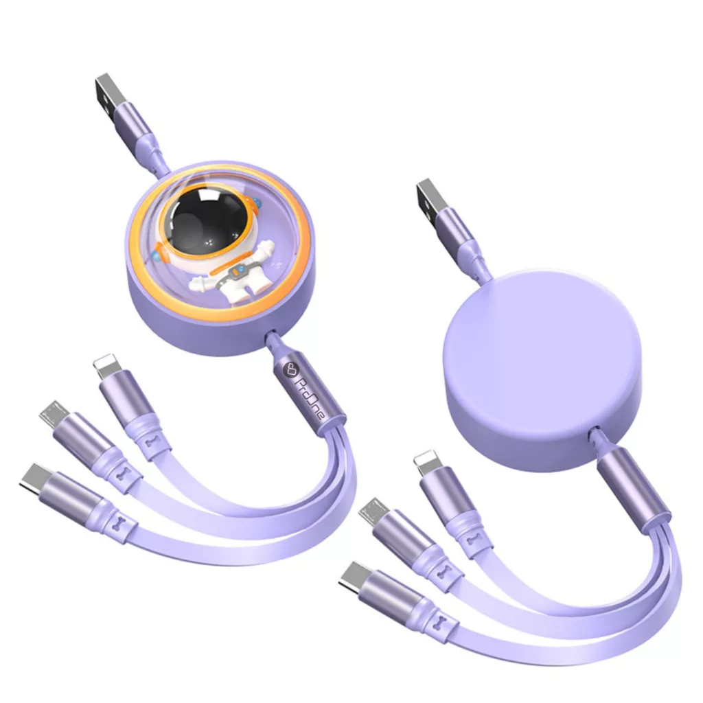 کابل تبدیل USB به USB-C / microUSB / لایتنینگ پرووان مدل PCC128R طول 1.2 متر