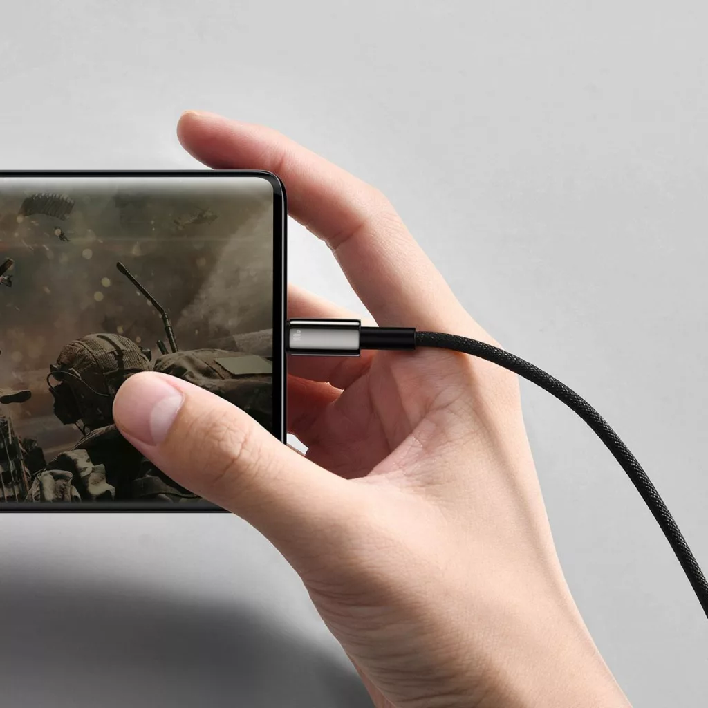 کابل تبدیل USB به USB-C باسئوس مدل Tungsten Gold 100W طول 1 متر