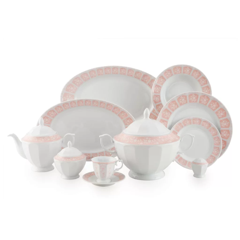 سرویس غذاخوری 103 پارچه چینی زرین ایران سری نئوکلاسیک مدل آرتمیس درجه یک