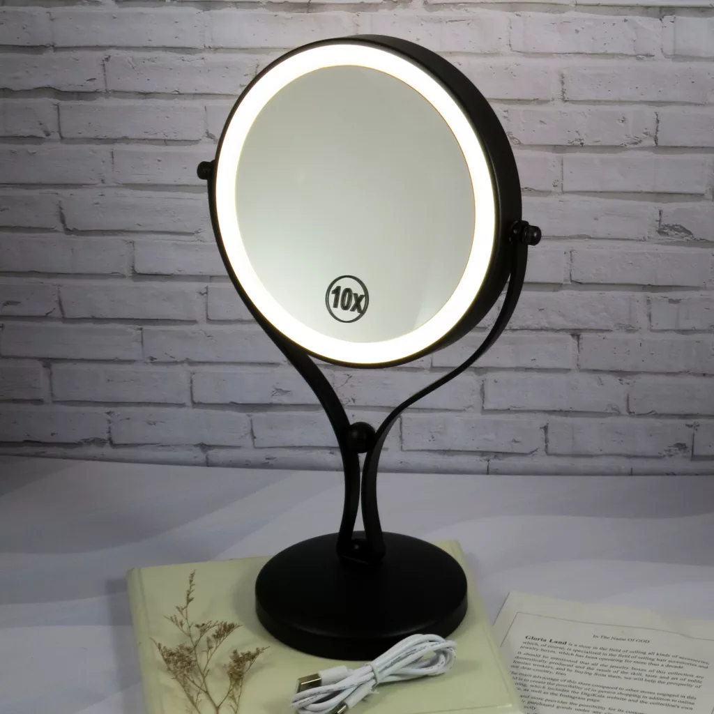 آینه آرایشی رینگ‌لایت‌دار مدل 10 کد G_Lnd_791