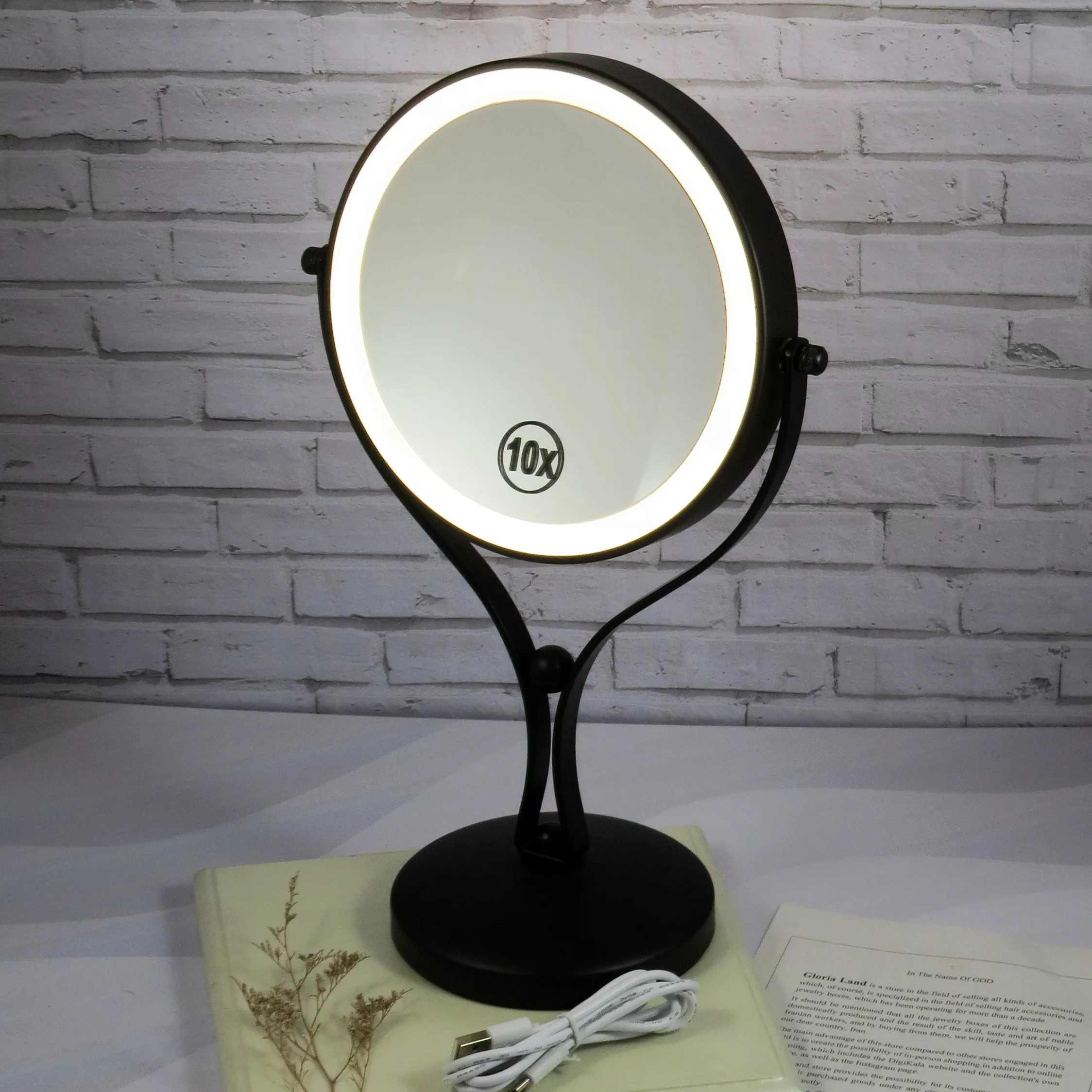 آینه آرایشی رینگ‌لایت‌دار مدل 10 کد G_Lnd_791