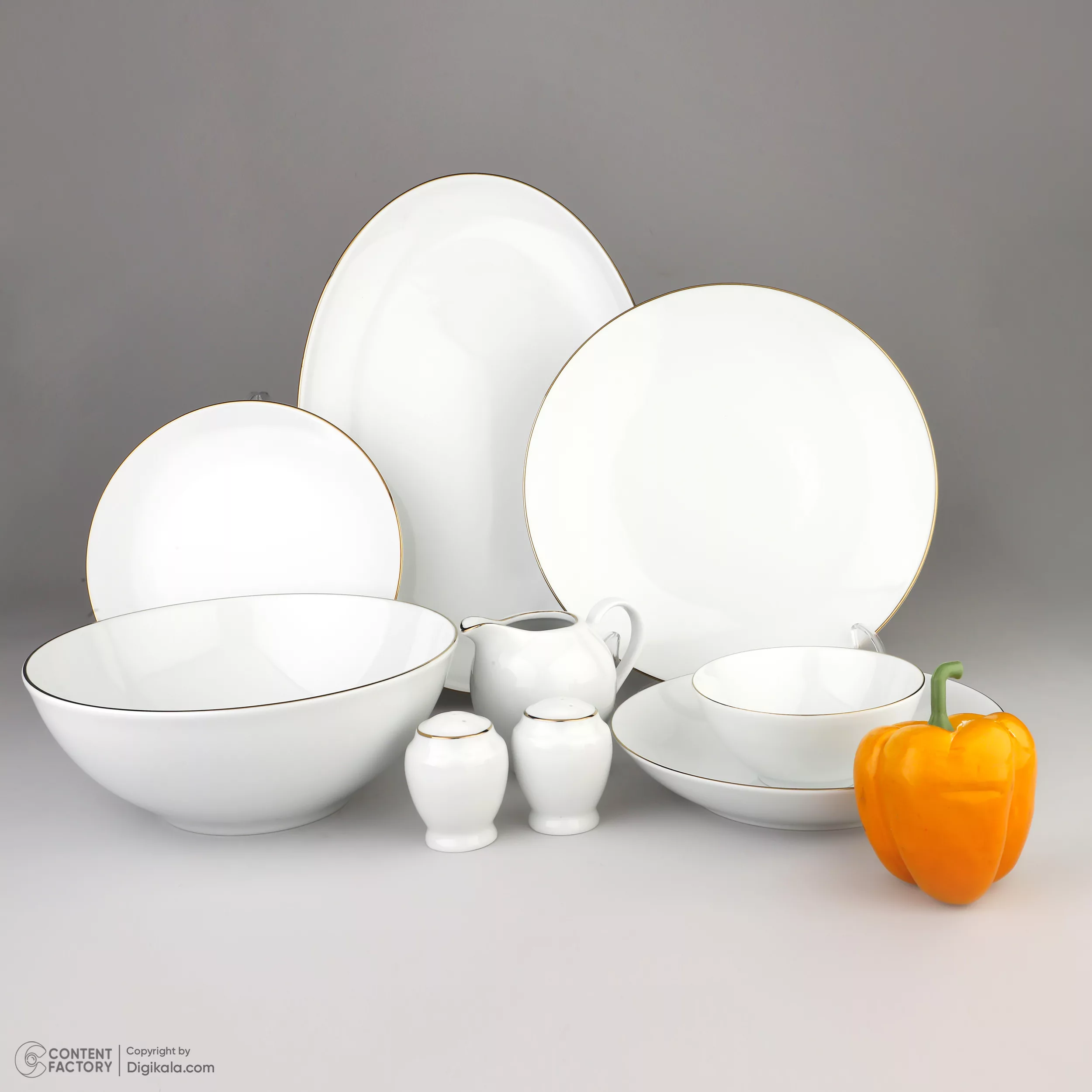 سرویس غذا خوری 30 پارچه شرکت صنایع چینی تقدیس مدل خط طلا کلاسیک