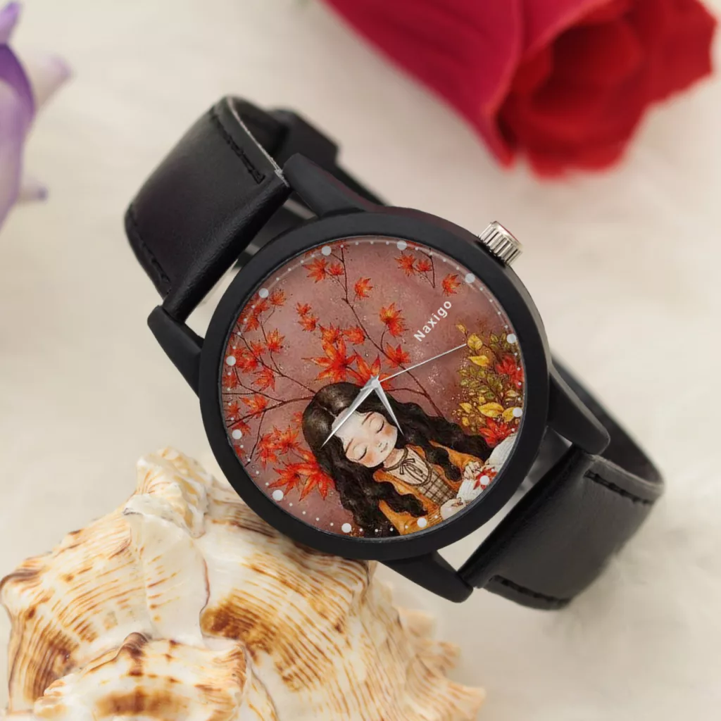 ساعت مچی عقربه ای ناکسیگو مدل دخترانه فانتزی کد LF12559