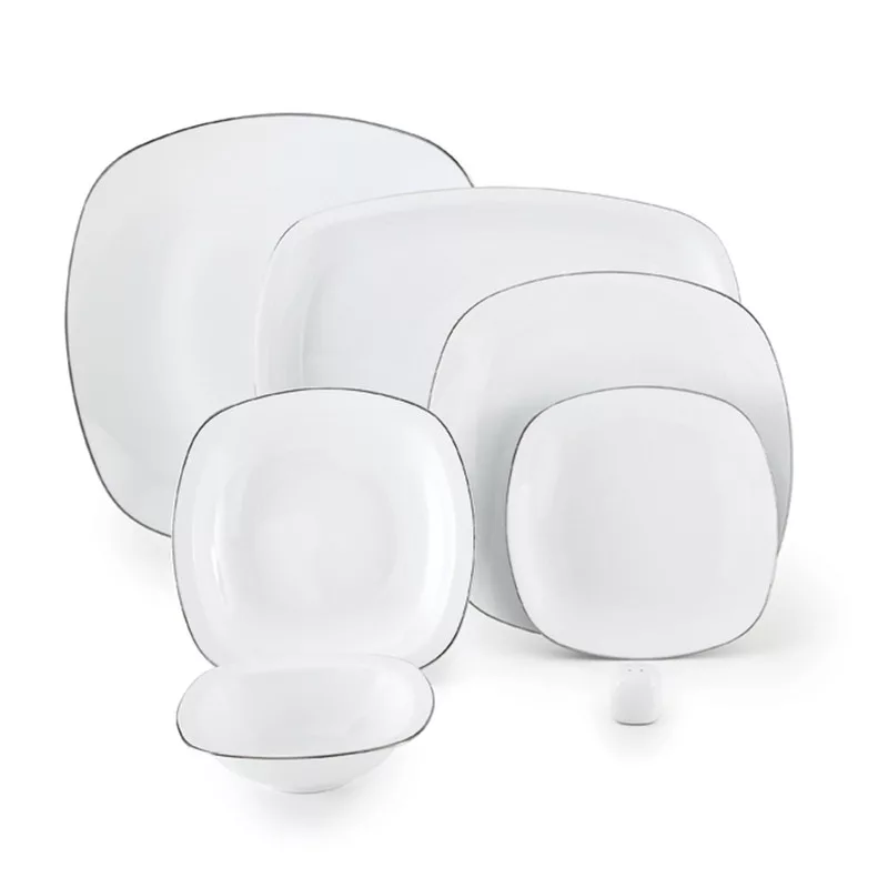 سرویس غذاخوری 98 پارچه چینی زرین ایران مدل سری کواترو سمن درجه عالی