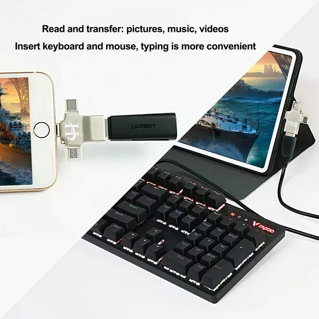 مبدل USB 3.0 OTG به USB-C/ MICROUSB/ لایتنینگ هارمن مدل HR-OTG700