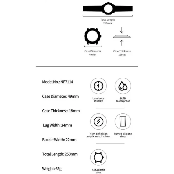 ساعت مچی عقربه‌ای کوارتز نیوی فورس مدل NF7114