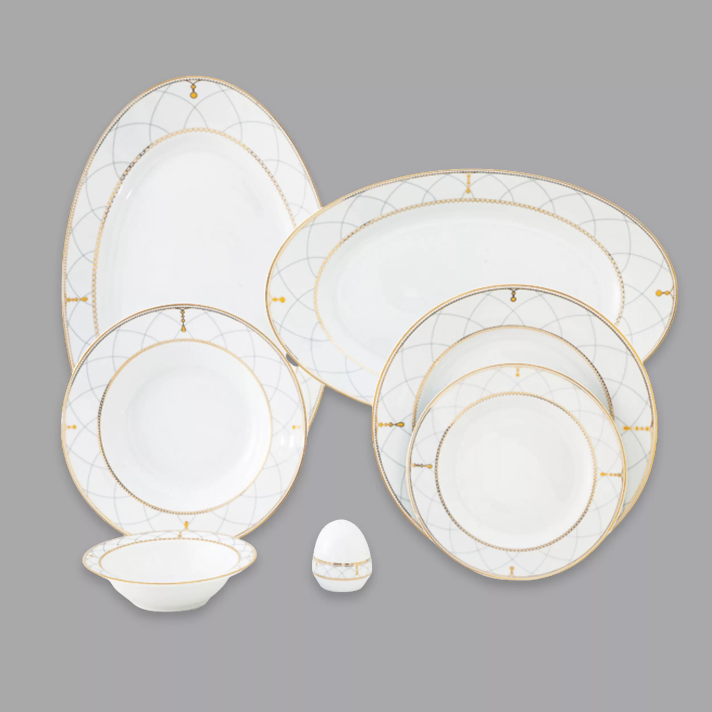 سرویس غذاخوری 28 پارچه 6 نفر چینی زرین ایران مدل رومانا سری ایتالیا اف درجه عالی