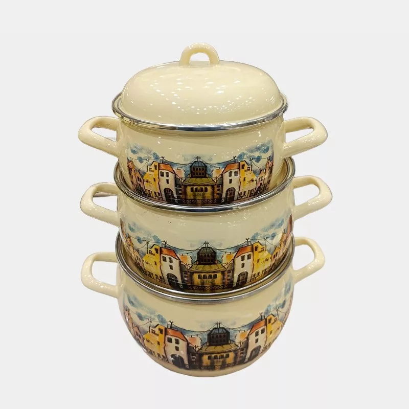 سرویس قابلمه لعابی 6 پارچه طرح ونیز کد 310200