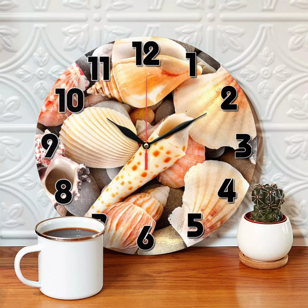 ساعت دیواری طرح صدف و گوش ماهی کد 1289