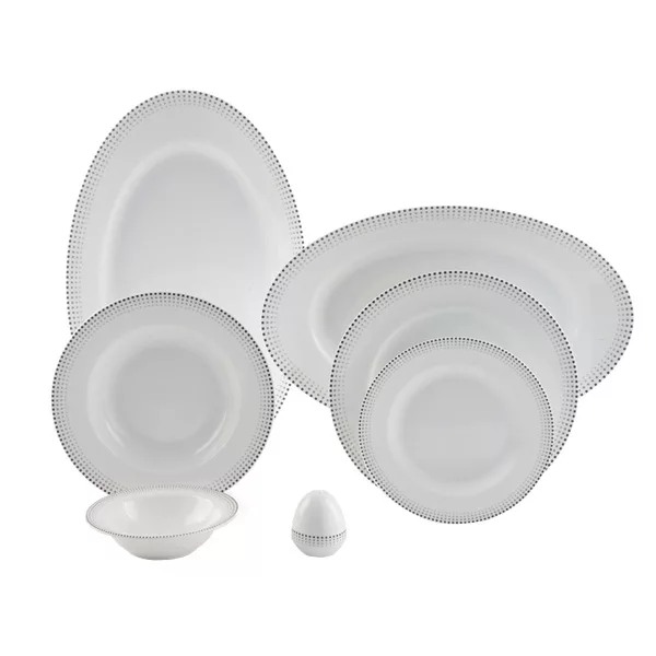 سرویس غذاخوری 28 پارچه چینی زرین ایران سری ایتالیا اف مدل مون بلان درجه عالی