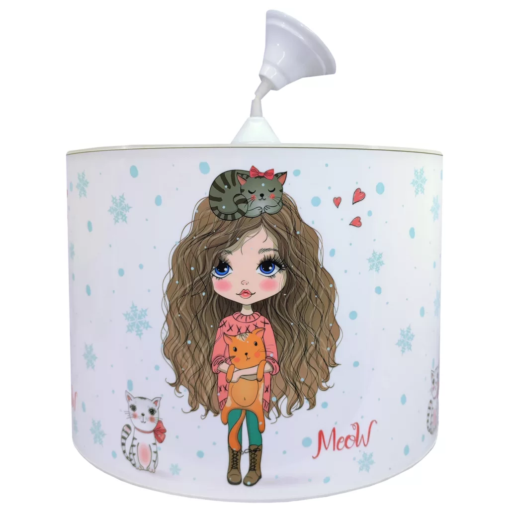 لوستر کودک مدل دختر و گربه